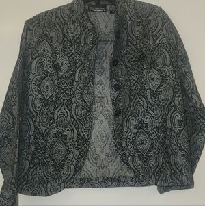 New Direction Women's Vintage Tapestry Black and Gray Jacket